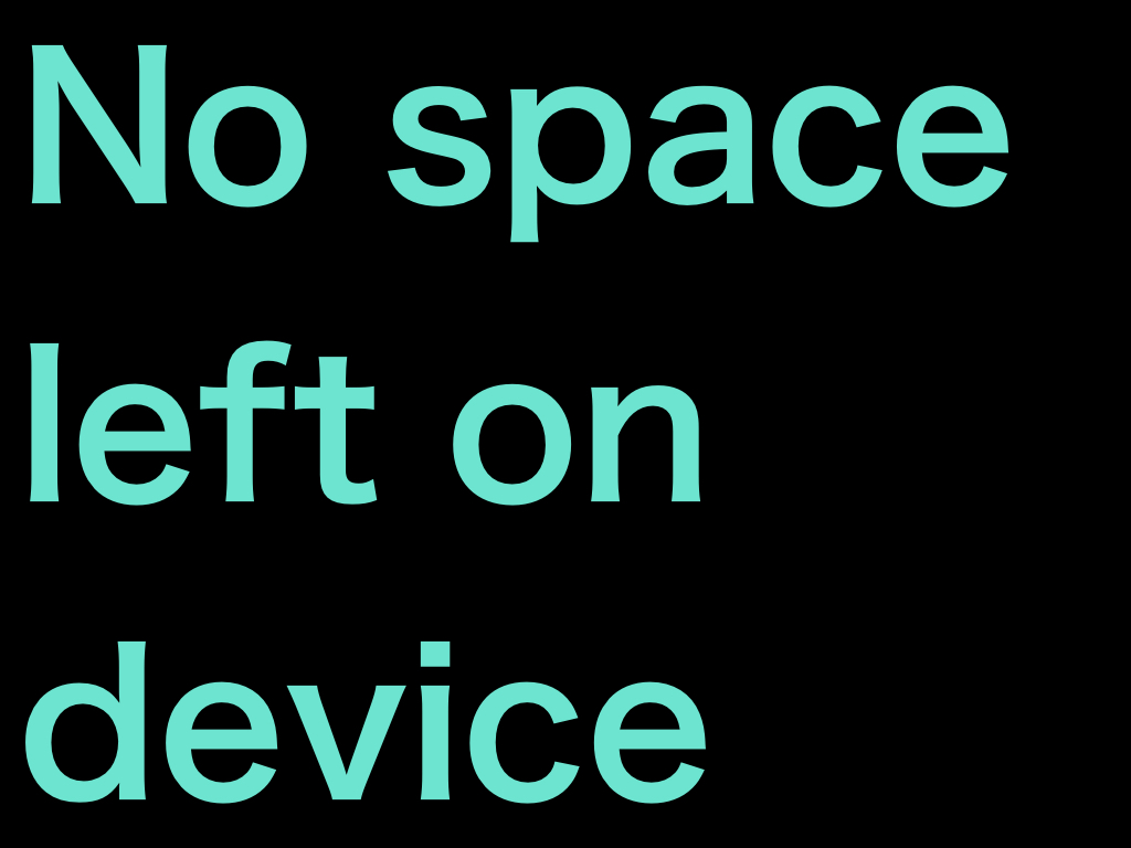 no space left on device